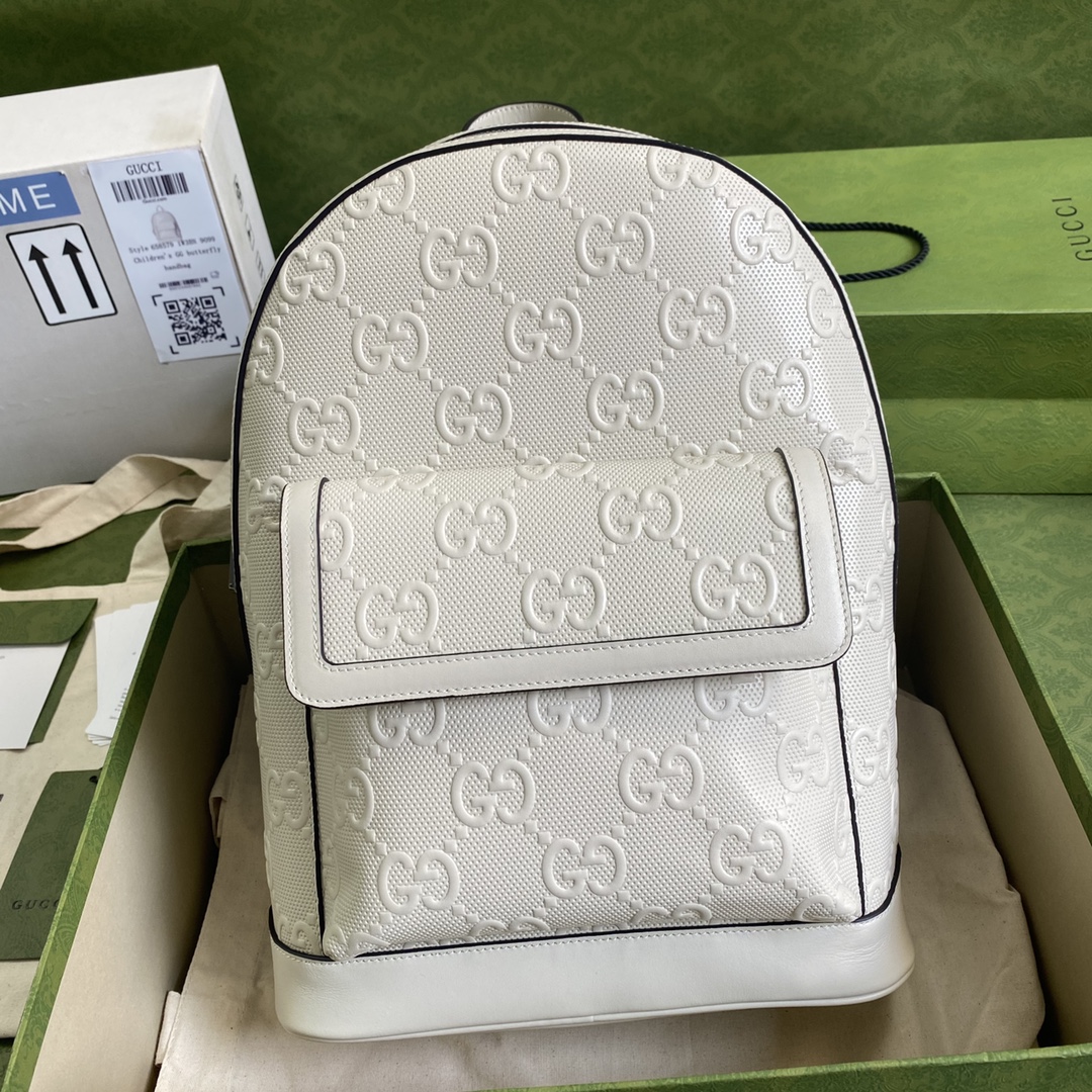 Gvc*1 gg embossed backpack white ‎658579 27 × 37 × 13 cm