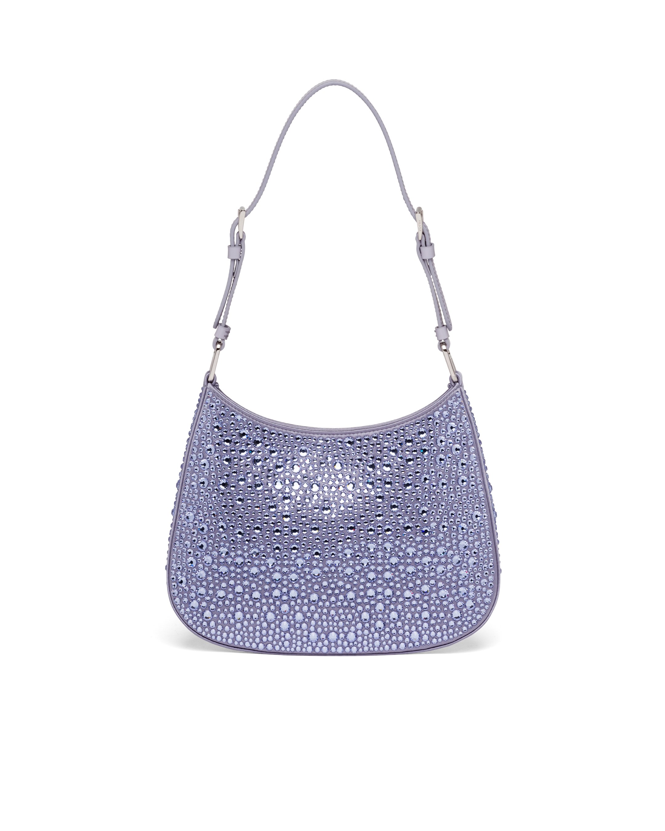 Pra*a cleo satin bag with appliqués purple 1bc169 22 x 18.5 x 4.5 cm