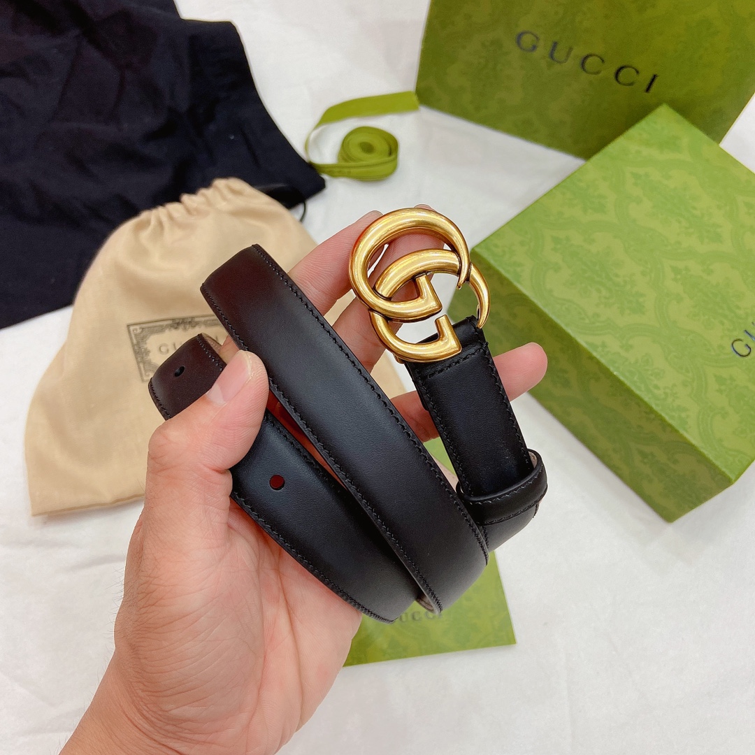 Gvc*1 leather belt with doulble buckle