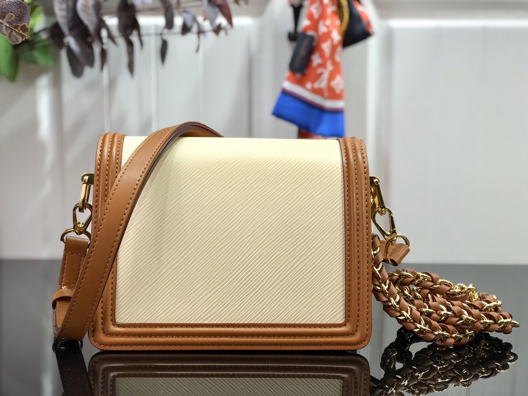 l0vis Vvtt0n mini dauphine epi leather cream m55964 20 x 15 x 9 cm