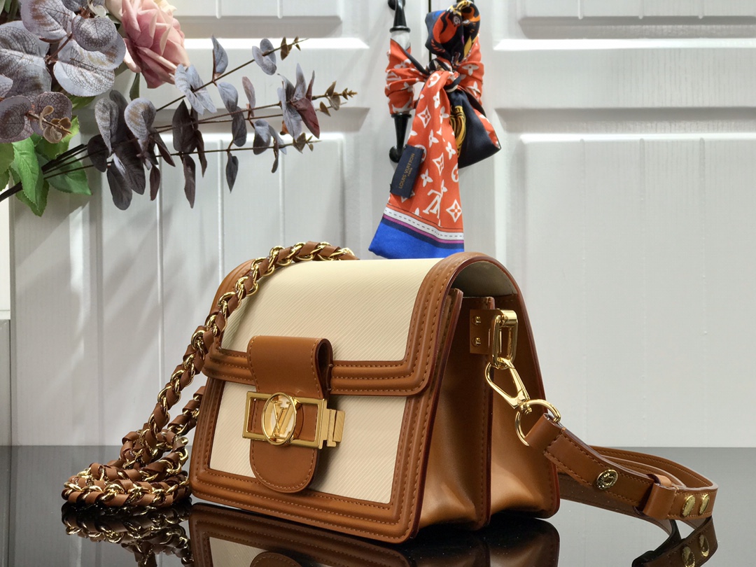 l0vis Vvtt0n mini dauphine epi leather cream m55964 20 x 15 x 9 cm