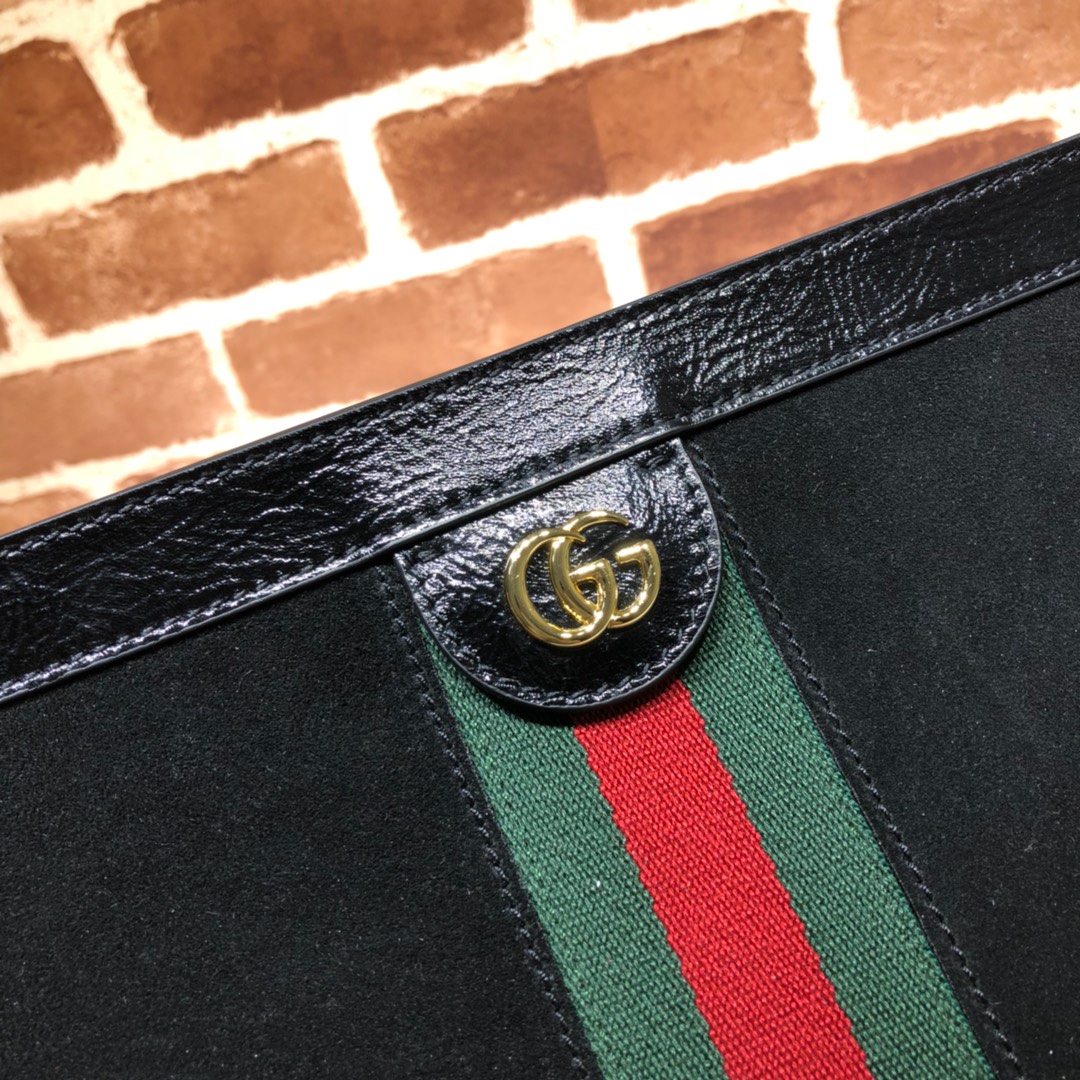 Gvc*1 medium ophidia gg shoulder bag in velvet black 503876 32.5 x 20 x 10 cm