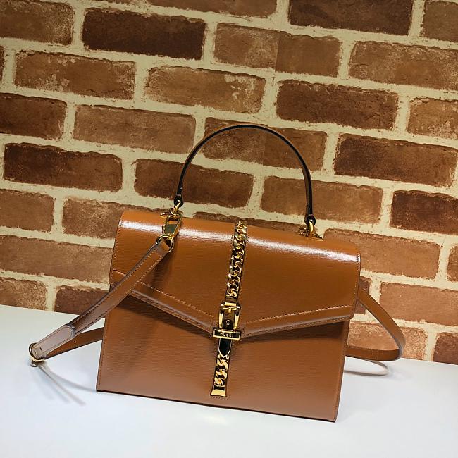 Gvc*1 sylvie 1969 small top handle bag brown 602781 26 x 19 x 10.5 cm