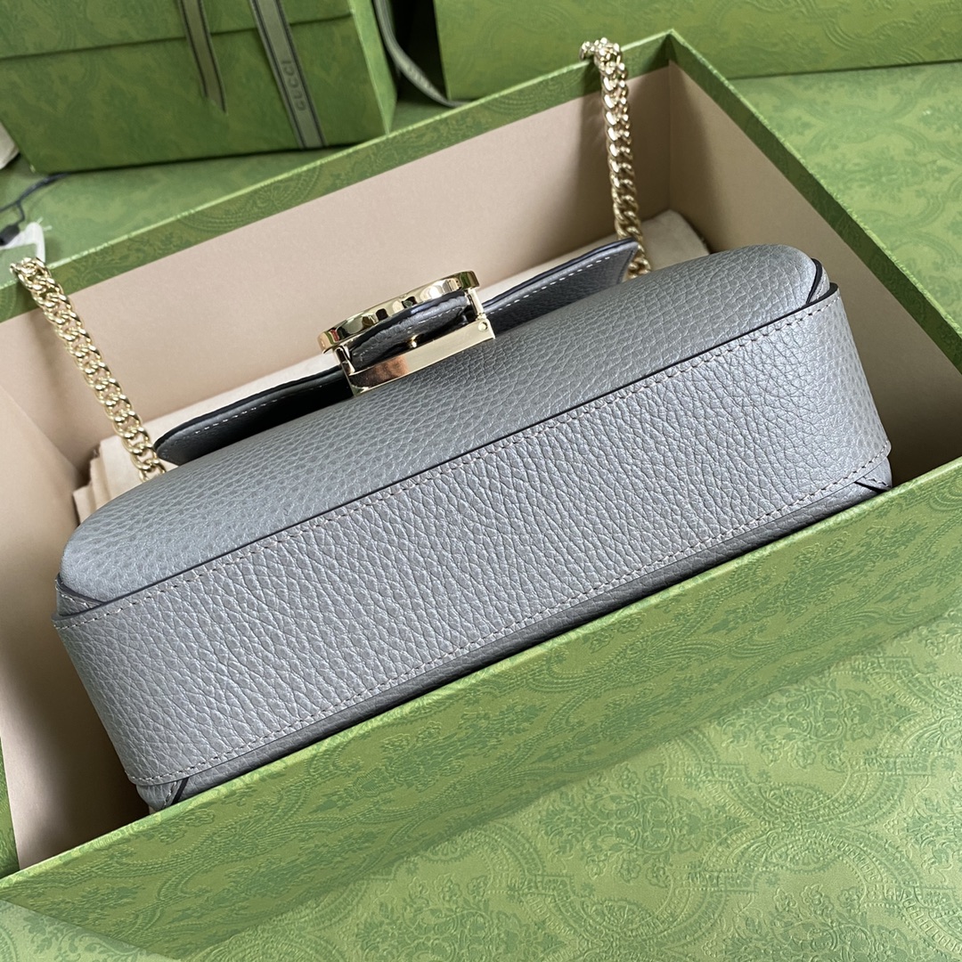 Gvc*1 interlocking g leather crossbody bag gray 607720 22 x 15 x 7 cm