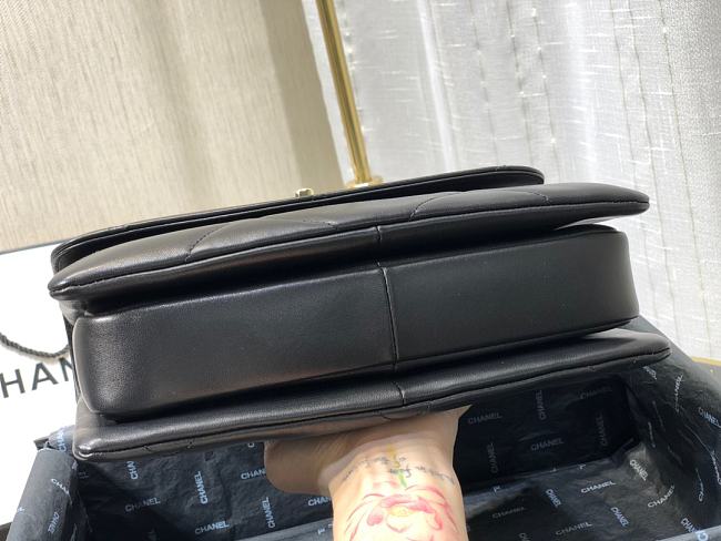 Ch**el small flap bag with top handle black a92236 25cm