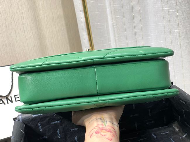 Ch**el small flap bag with top handle green a92236 25cm