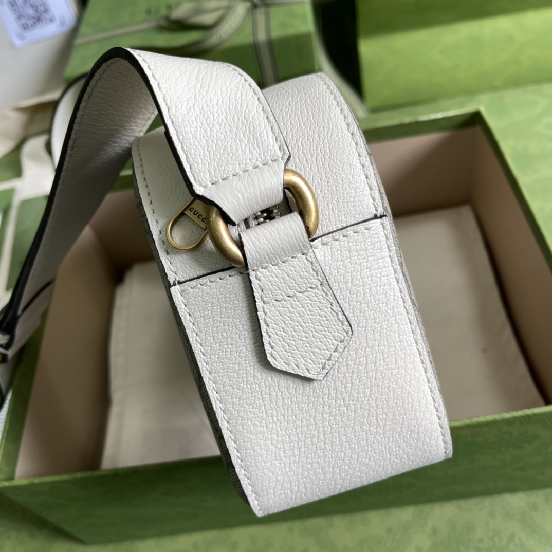 Gvc*1 ophidia camera bag beige/white 681064 21 x 14 x 7 cm