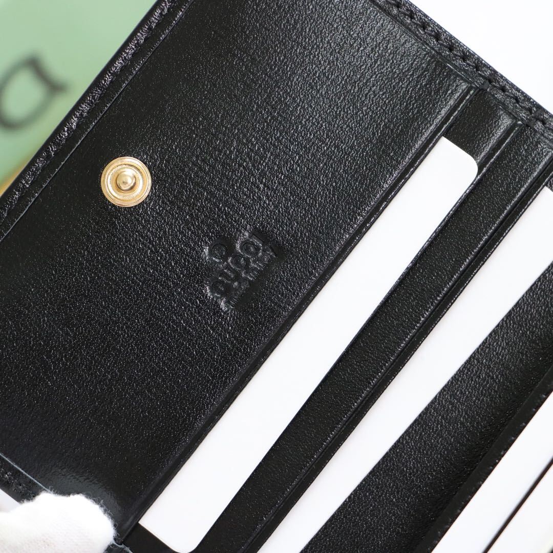 Gvc*1 horsebit 1955 card case wallet canvas black ‎621887 11 x 8.5 x 3 cm