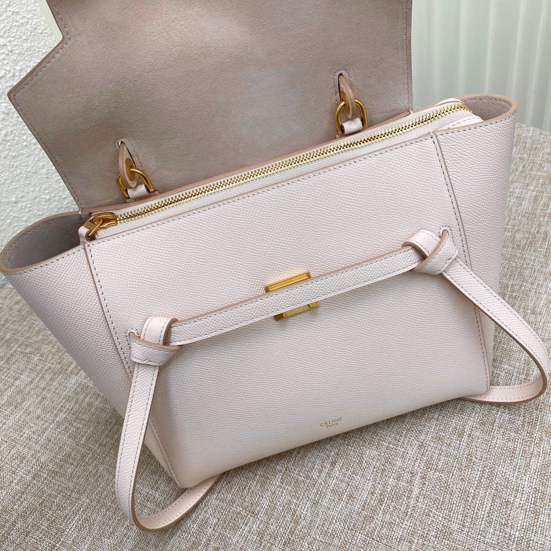 Ce1i*e micro belt bag grained leather light pink 189153 24 × 20 × 14 cm