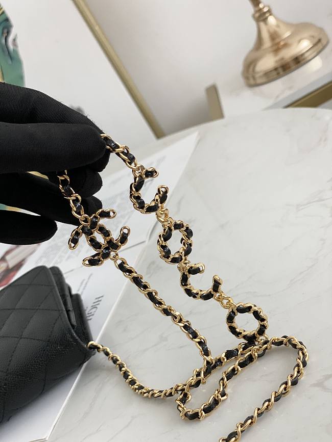 Ch**el wallet on chain black ap2298 19.2 × 12.3 x 3.5 cm