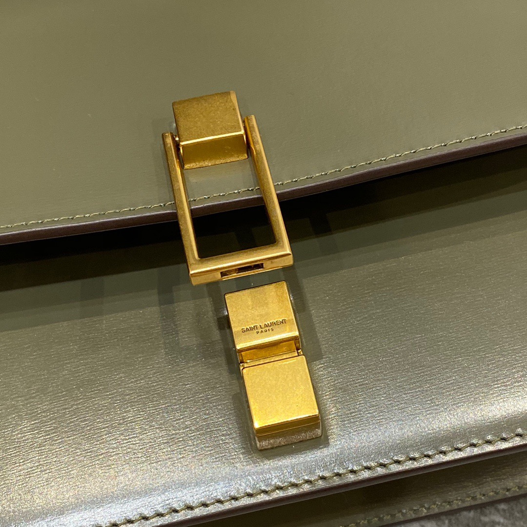 Y51 le carre satchel in box olive green 6332141 23 x 17.5 x 6.5 cm