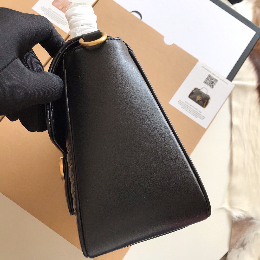 Gvc*1 gg marmont small top handle bag black 27 x 19 x 10.5 cm