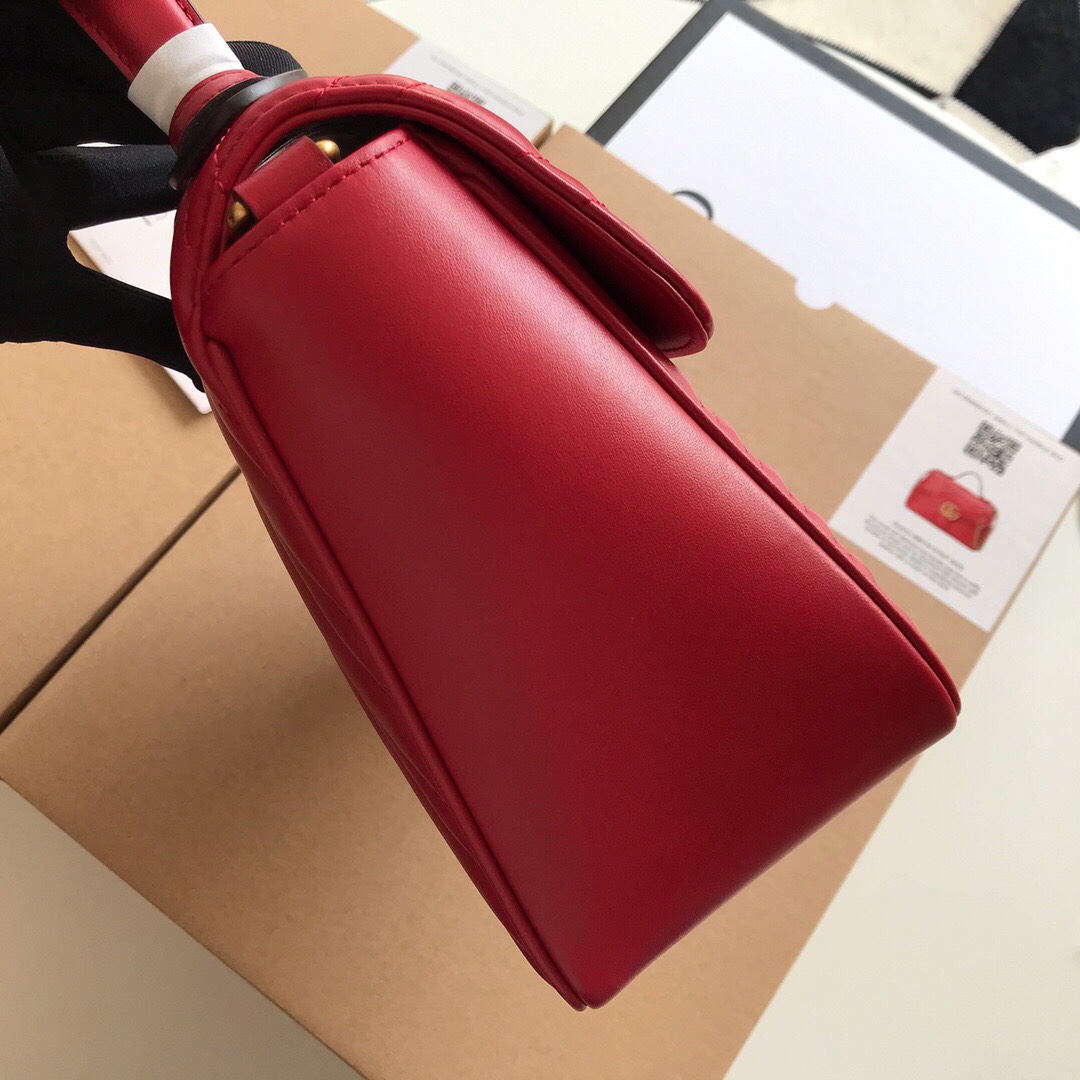 Gvc*1 gg marmont small top handle bag red 27 x 19 x 10.5 cm