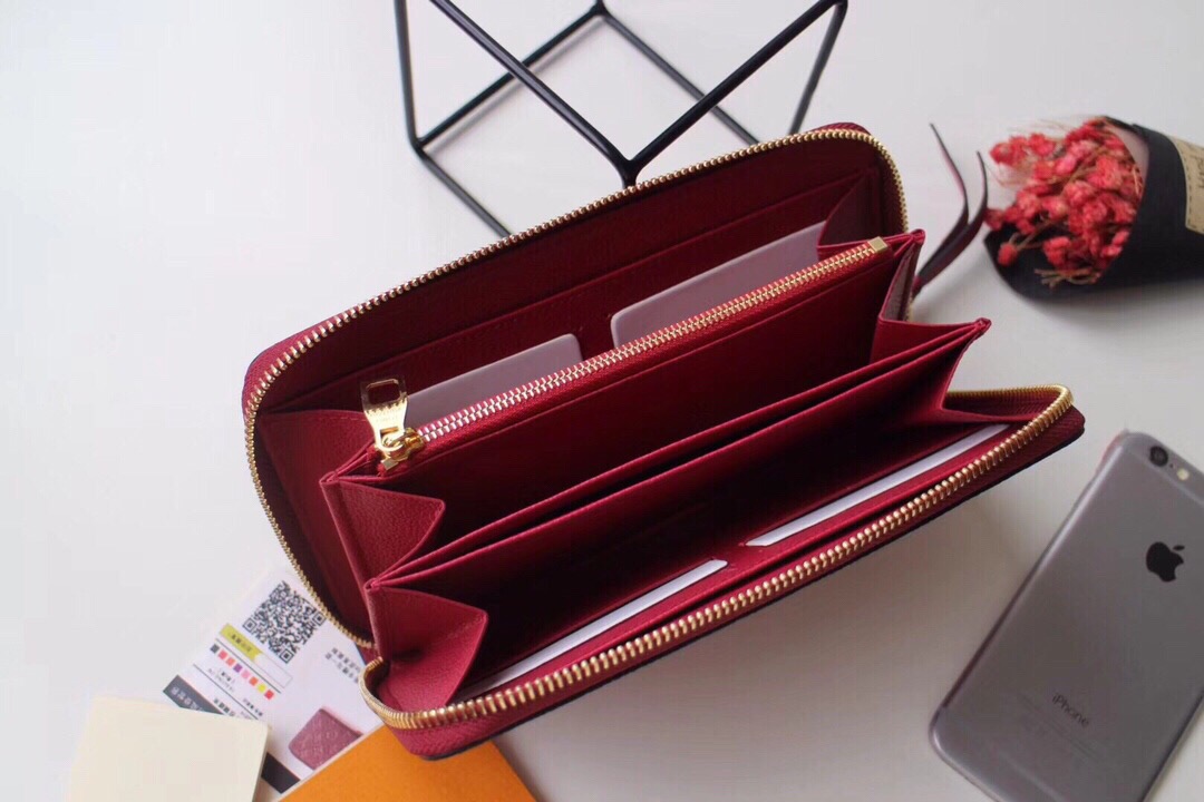 l0vis Vvtt0n zippy wallet monogram leather scarlet m63691 19.5 x 10 cm