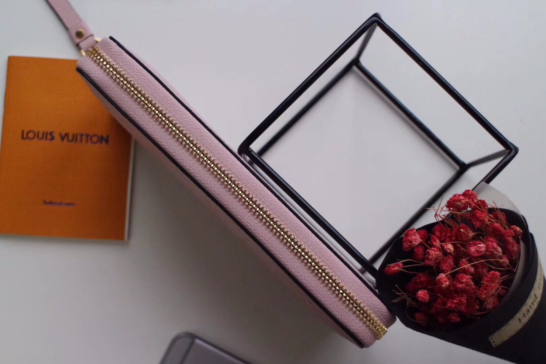 l0vis Vvtt0n zippy wallet monogram leather powder pink m64090 19.5 x 10 cm