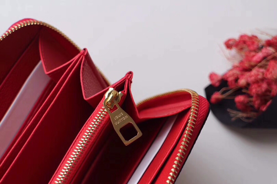 l0vis Vvtt0n zippy wallet monogram leather red m64090 19.5 x 10 cm