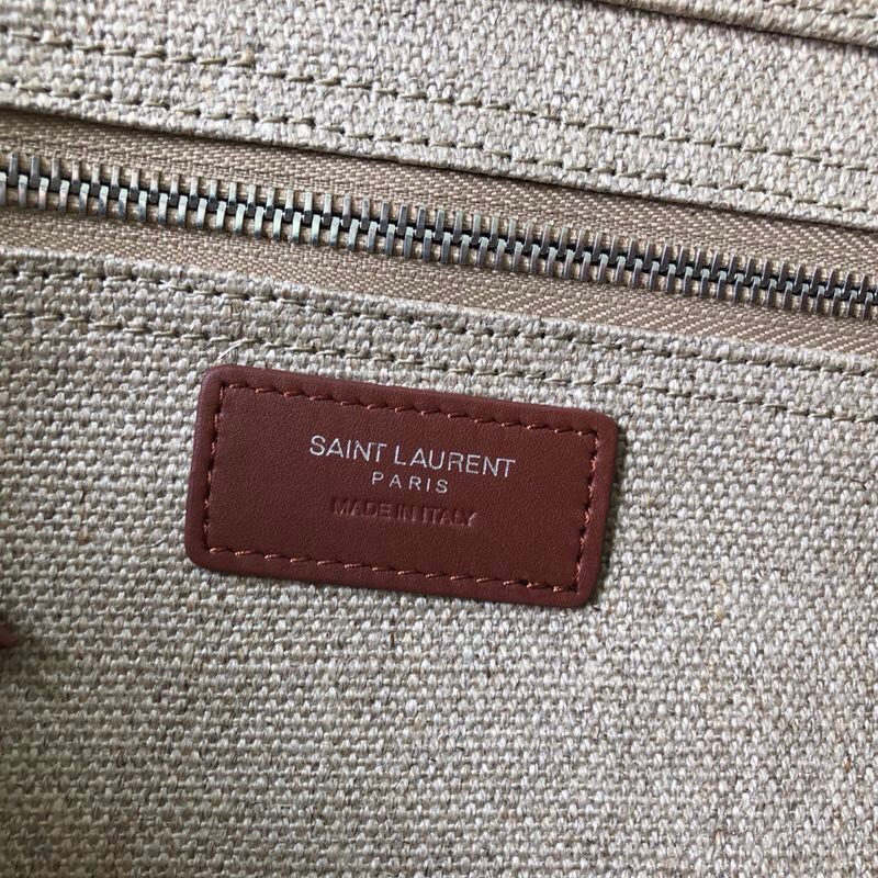 Y51 rive gauche tote bag in linen and leather beige 4992909 48 x 36 x 16 cm