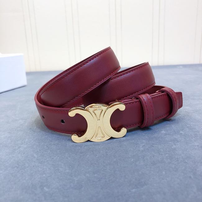 Ce1i*e cowhide leather belt bordeaux size 2.5 cm