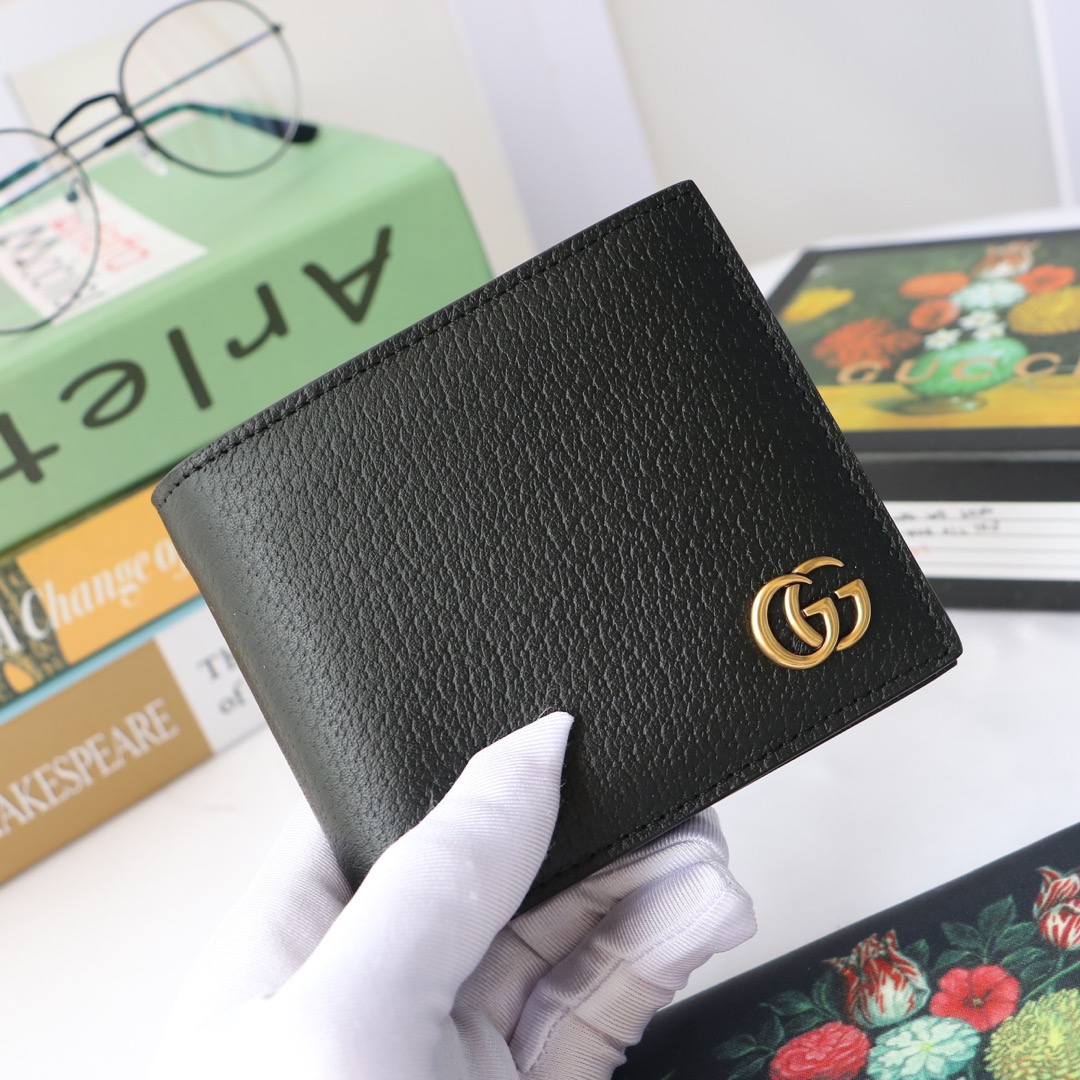 Gvc*1 gg marmont leather wallet black 428725 11 x 9 cm