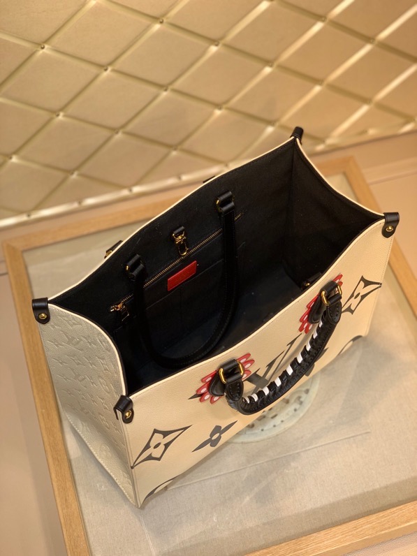 lv top original New m45374m onthgo MM white bag 35cm