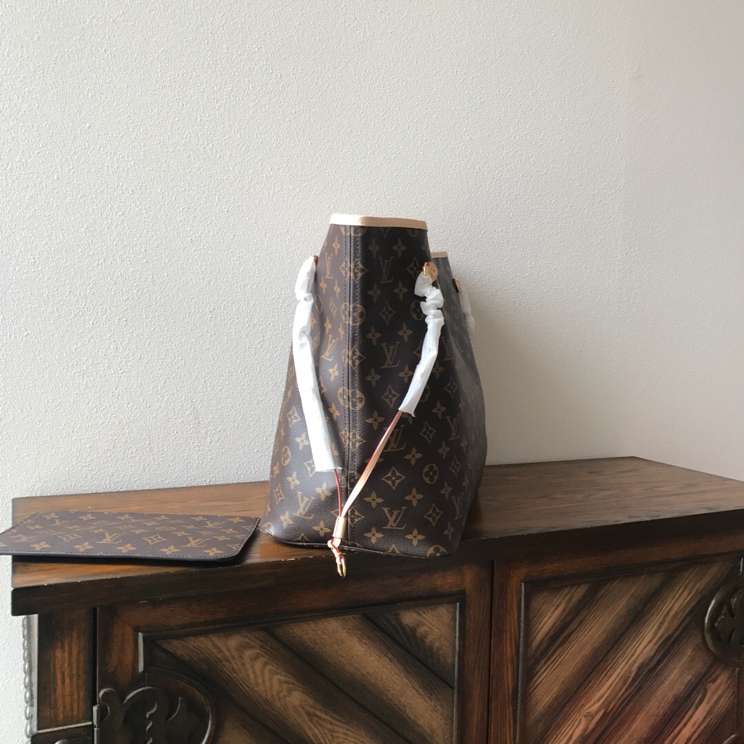 LV Neverfull shopping GM bag black check powder 40CM m41148