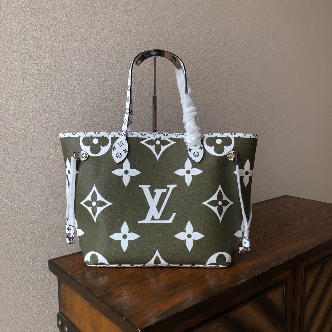 lv neverfull green bag mm M44568 32cm