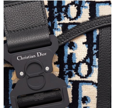 D10r beige black and navy blue D10r oblique tapestry and black grained calfskin 26cm