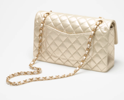 Ch**el flap bag golden & golden chain 25cm