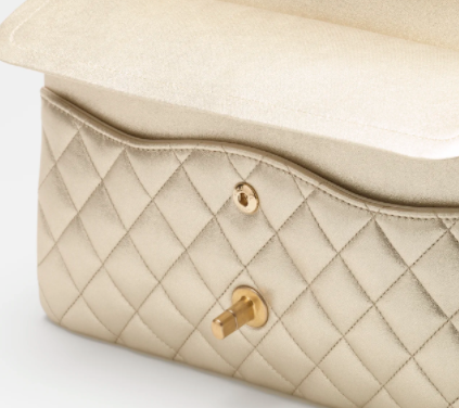 Ch**el flap bag golden & golden chain 25cm