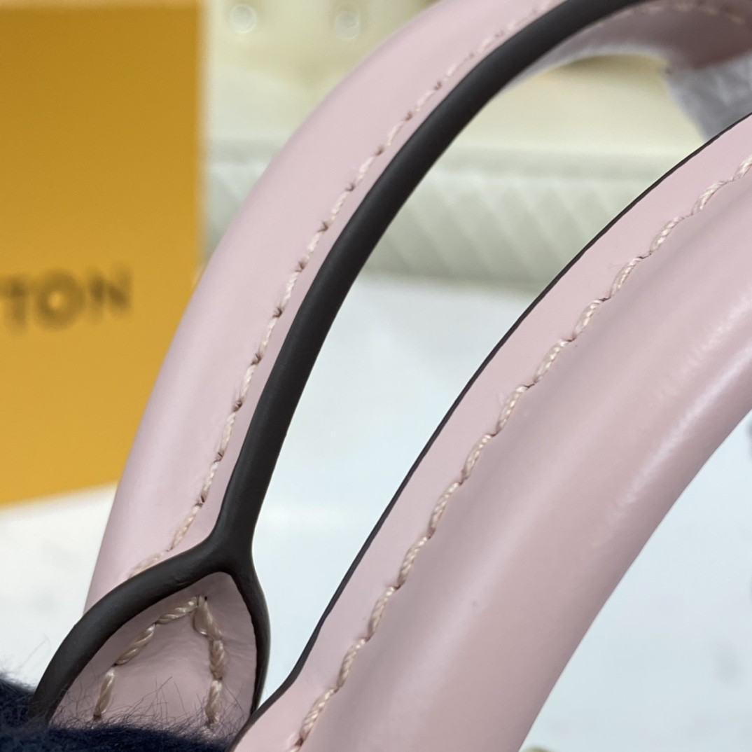 LV Alma BB stripe epi leather noir M40862 Rose Ballerine - 24x11.5x18cm