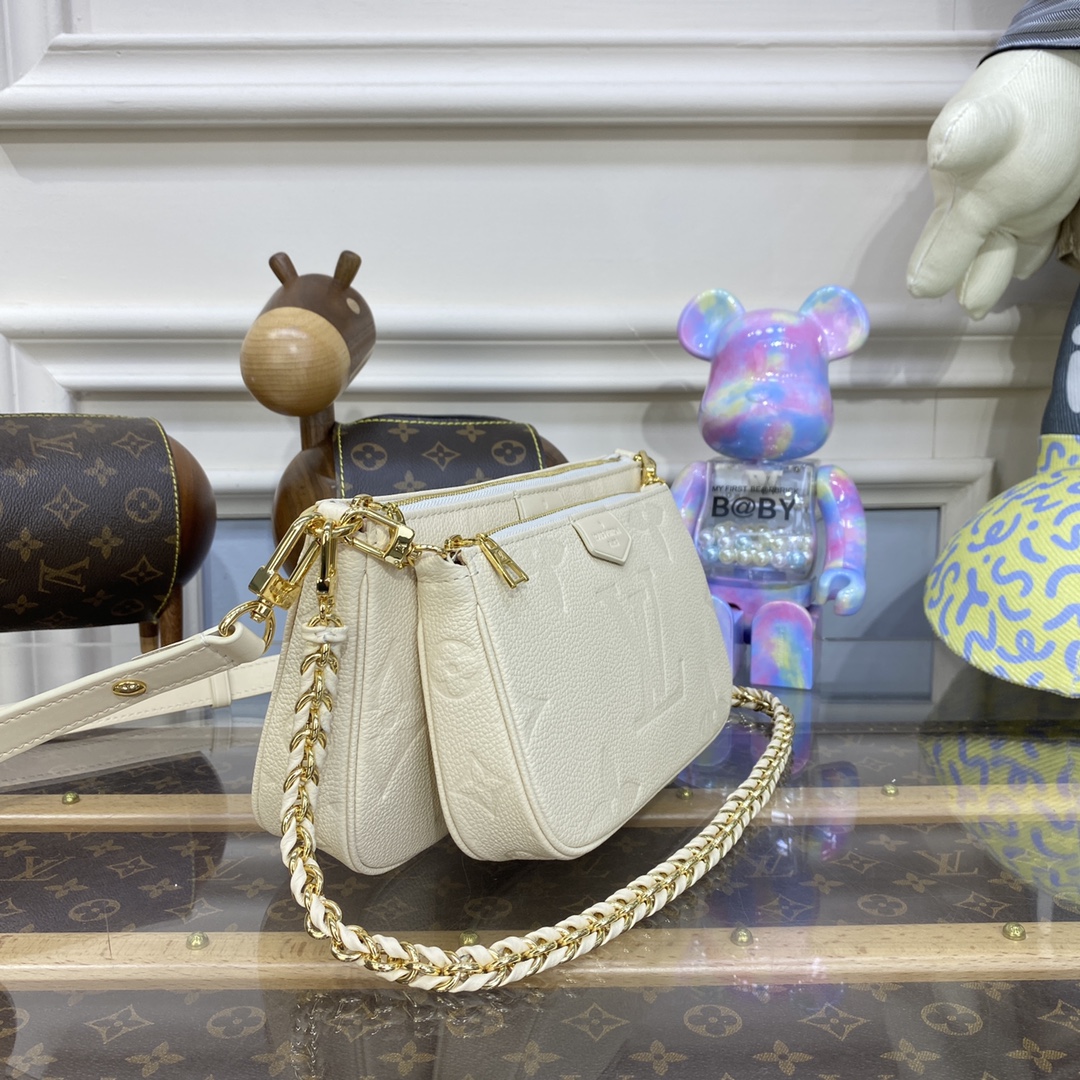 LV MULTI POCHETTE WHITE Monogram Empreinte LEATHER M80399 - 25x14.5x4.5cm