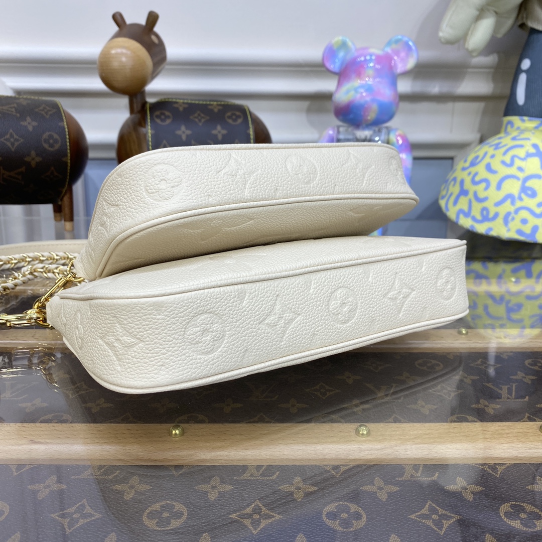 LV MULTI POCHETTE WHITE Monogram Empreinte LEATHER M80399 - 25x14.5x4.5cm