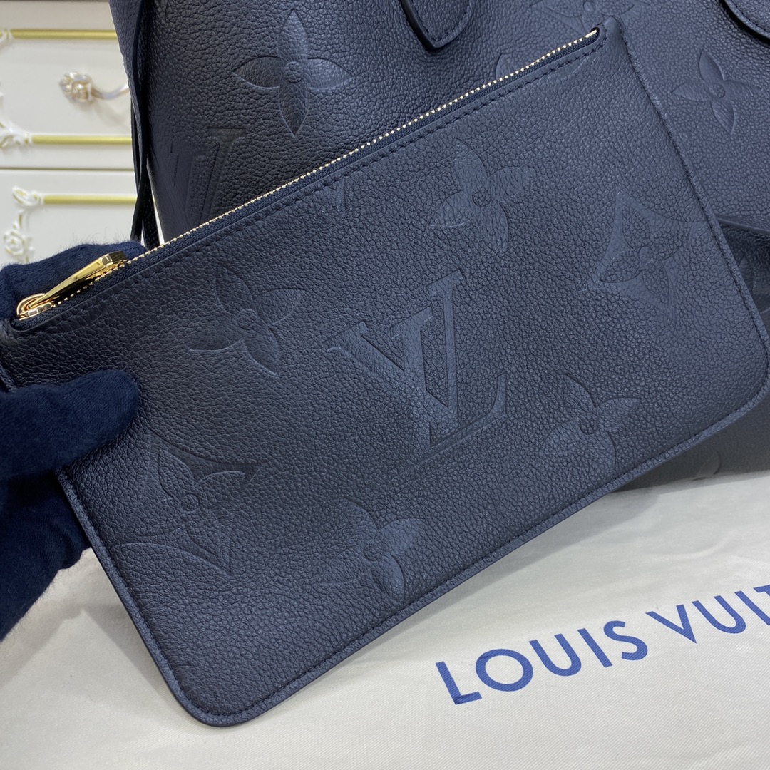 LV NEVERFULL MM Monogram Empreinte Leather Black M45685 - 31cmx 28 x 14 cm