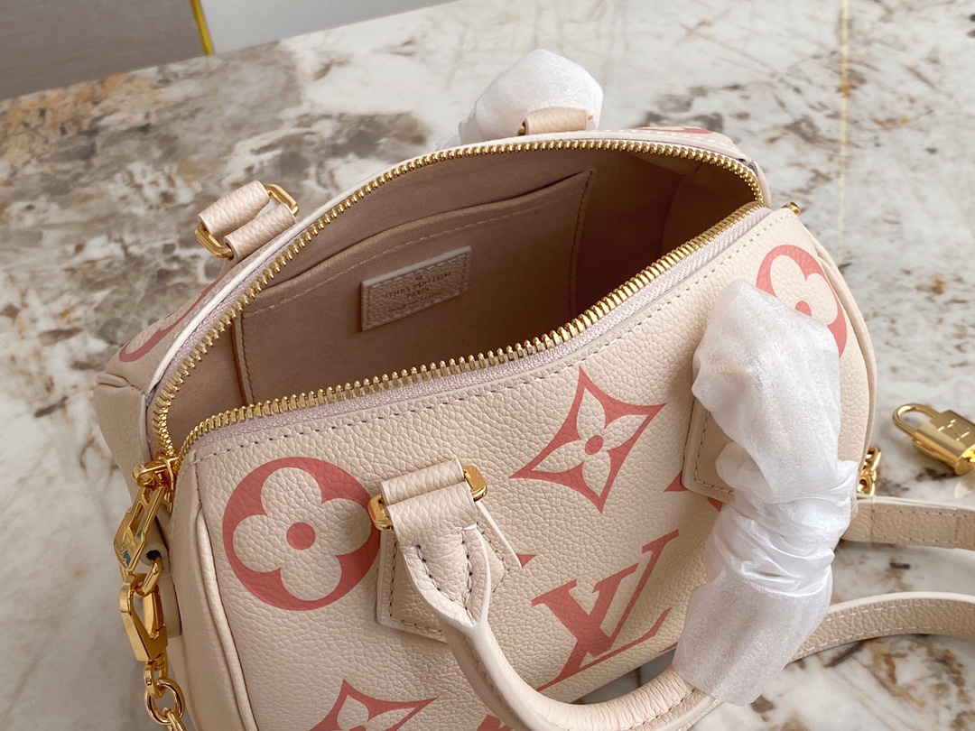 LV Speedy Bandoulière 20 M46397 Crème Beige - 20.5x13.5x12cm
