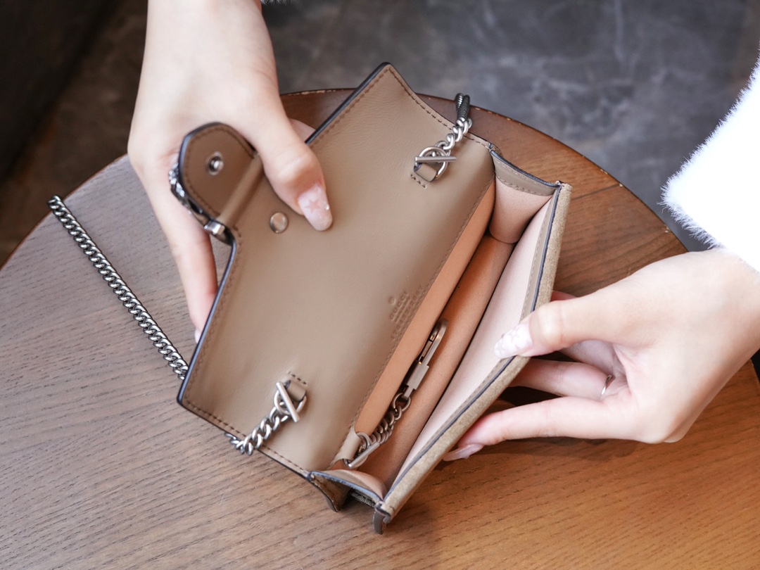 gvc*1 dionysus S*per mini leather bag taupe ‎476432 - 16.5x10x4cm