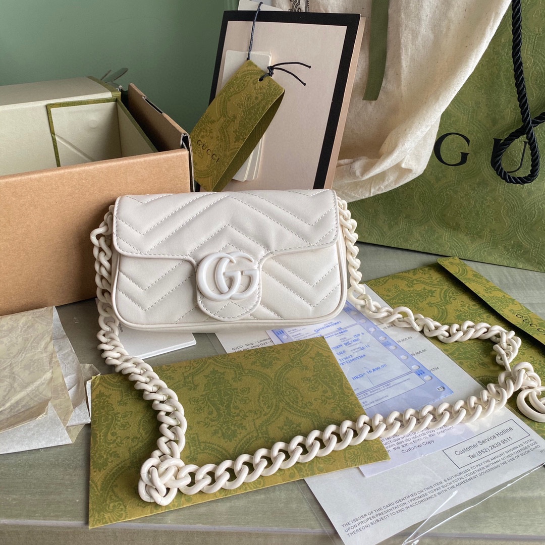 GG Marmont belt bag White 699757 - 16.5 x 10 x 4.5cm