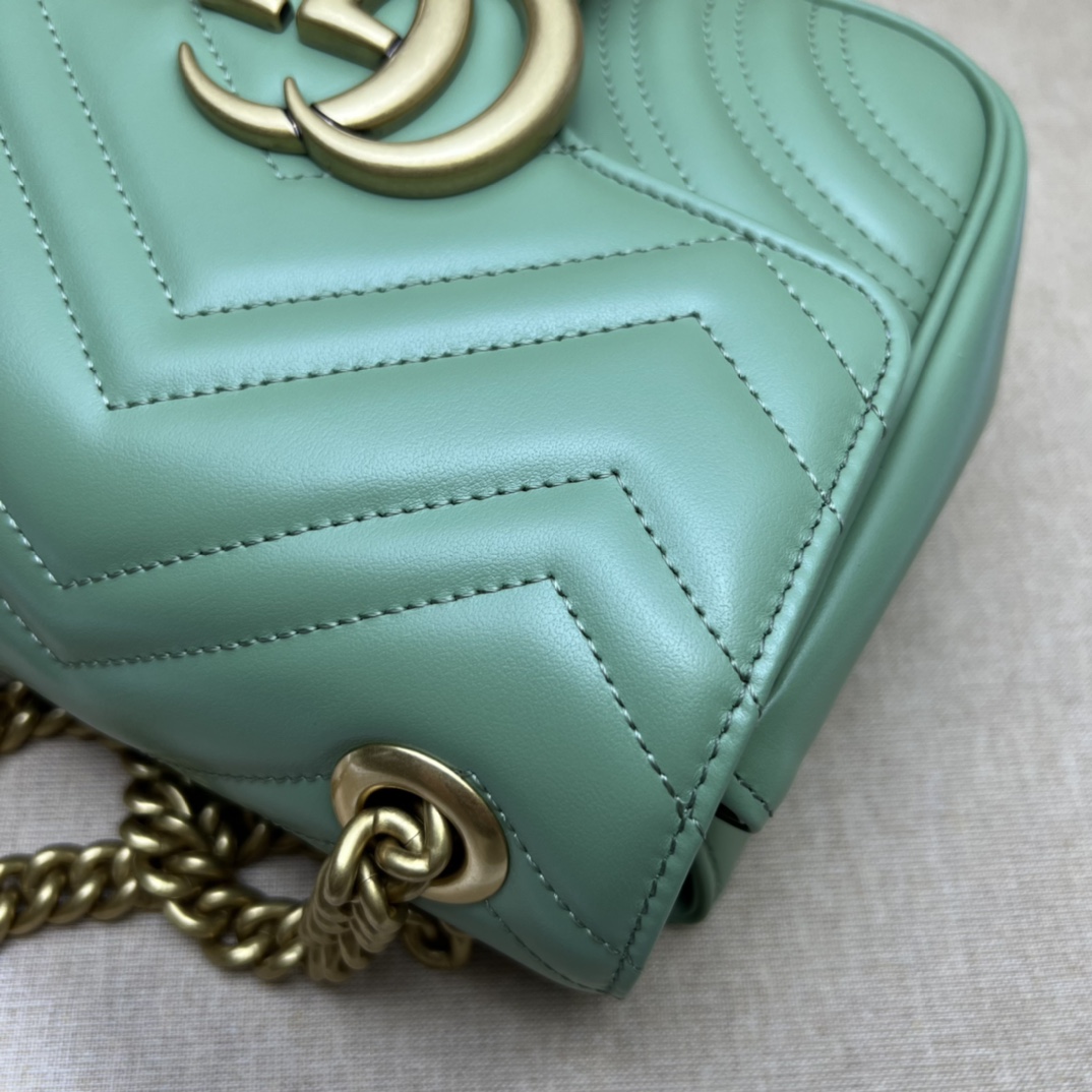 GG Marmont mini shoulder bag Green 739682 - 18x15x8cm