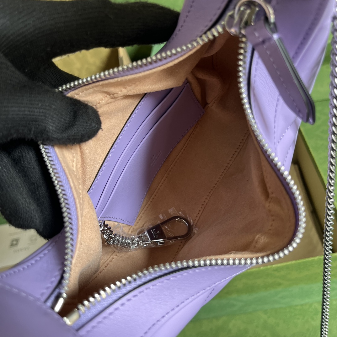 GG Marmont half-moon-shaped mini bag Purple 699514 – 21.5 x 11 x 5cm