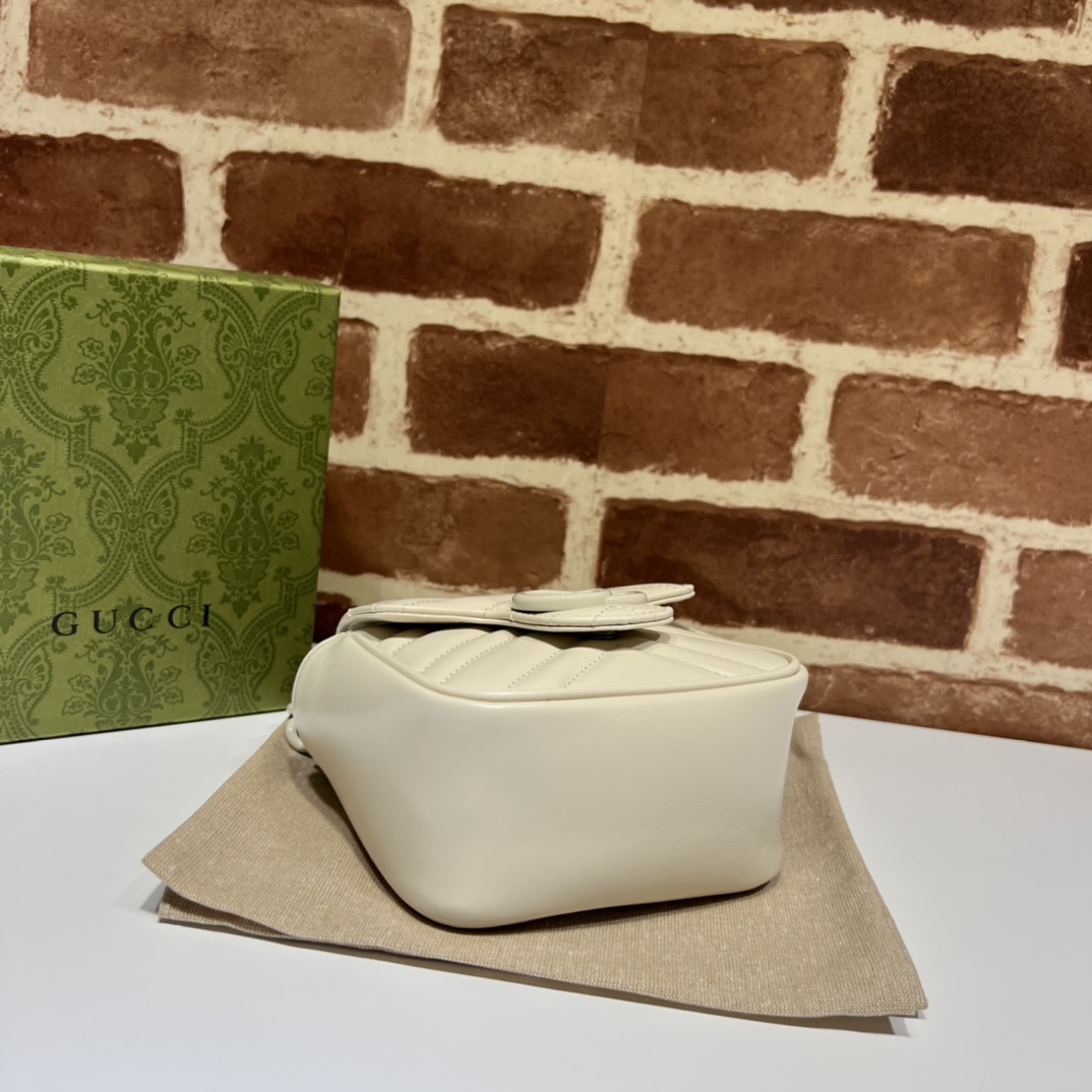 GG Marmont Mini belt bag White 739599 - 12x12.5x7cm