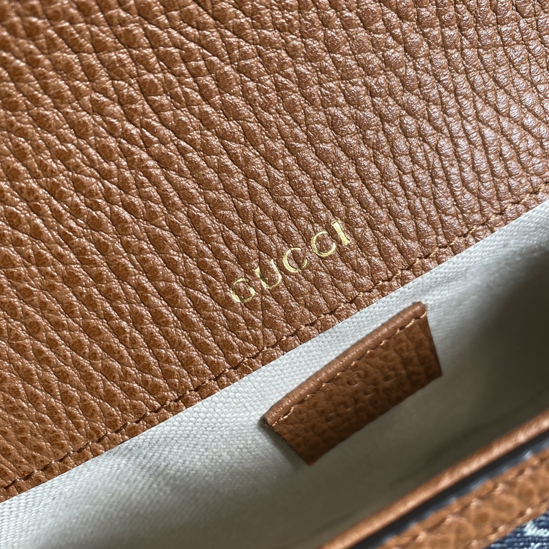 Gvc*1 horsebit 1955 mini bag blue denim ‎658574 - 20.5x14.5x5cm