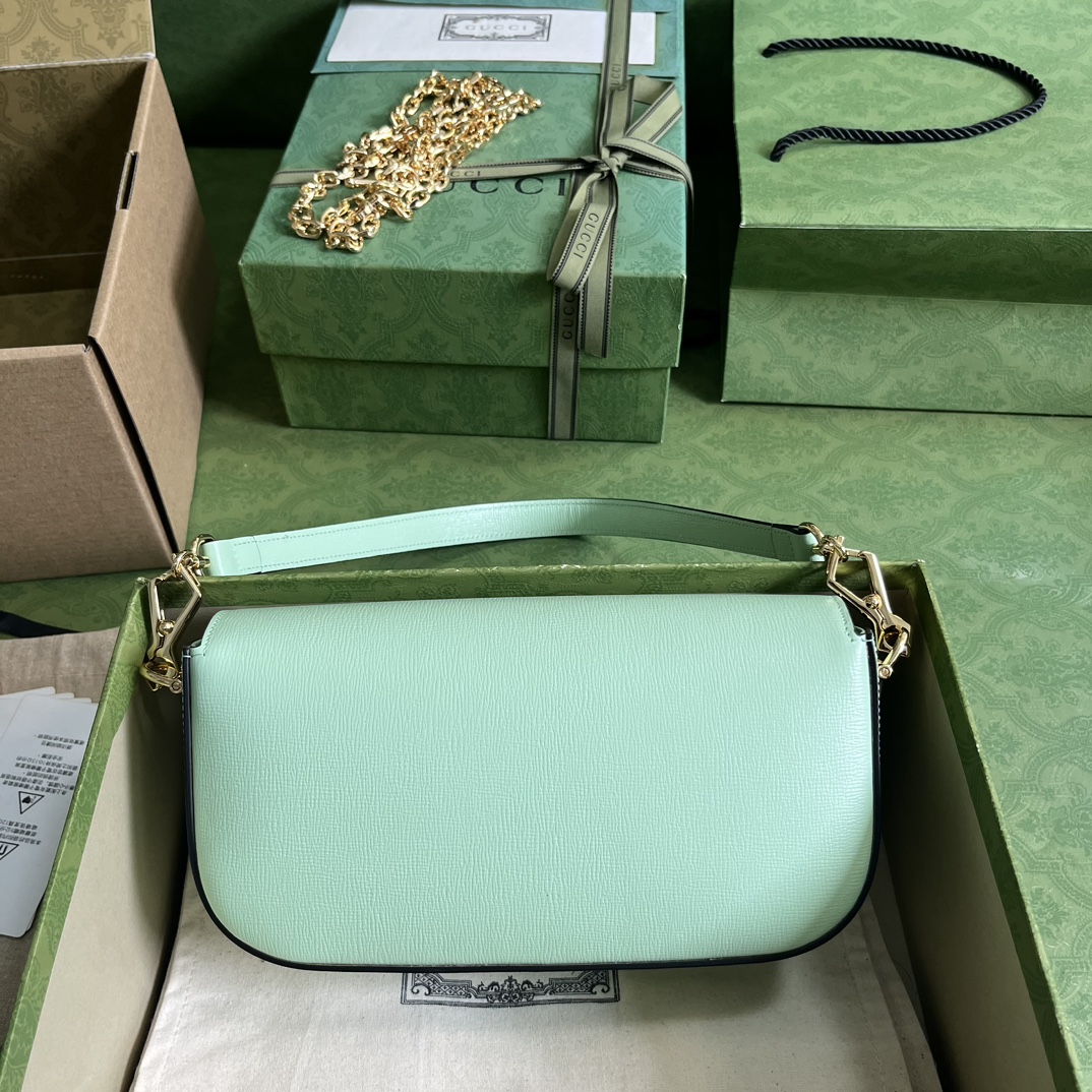 Gvc*1 horsebit 1955 small green leather ‎735178 - 24×13×6 cm
