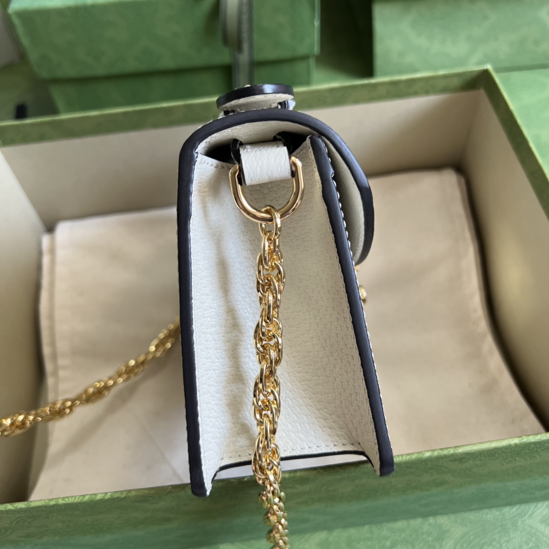 Gvc*1 ophidia gg mini shoulder bag beige and ebony 696180 - 17.5x13x6cm