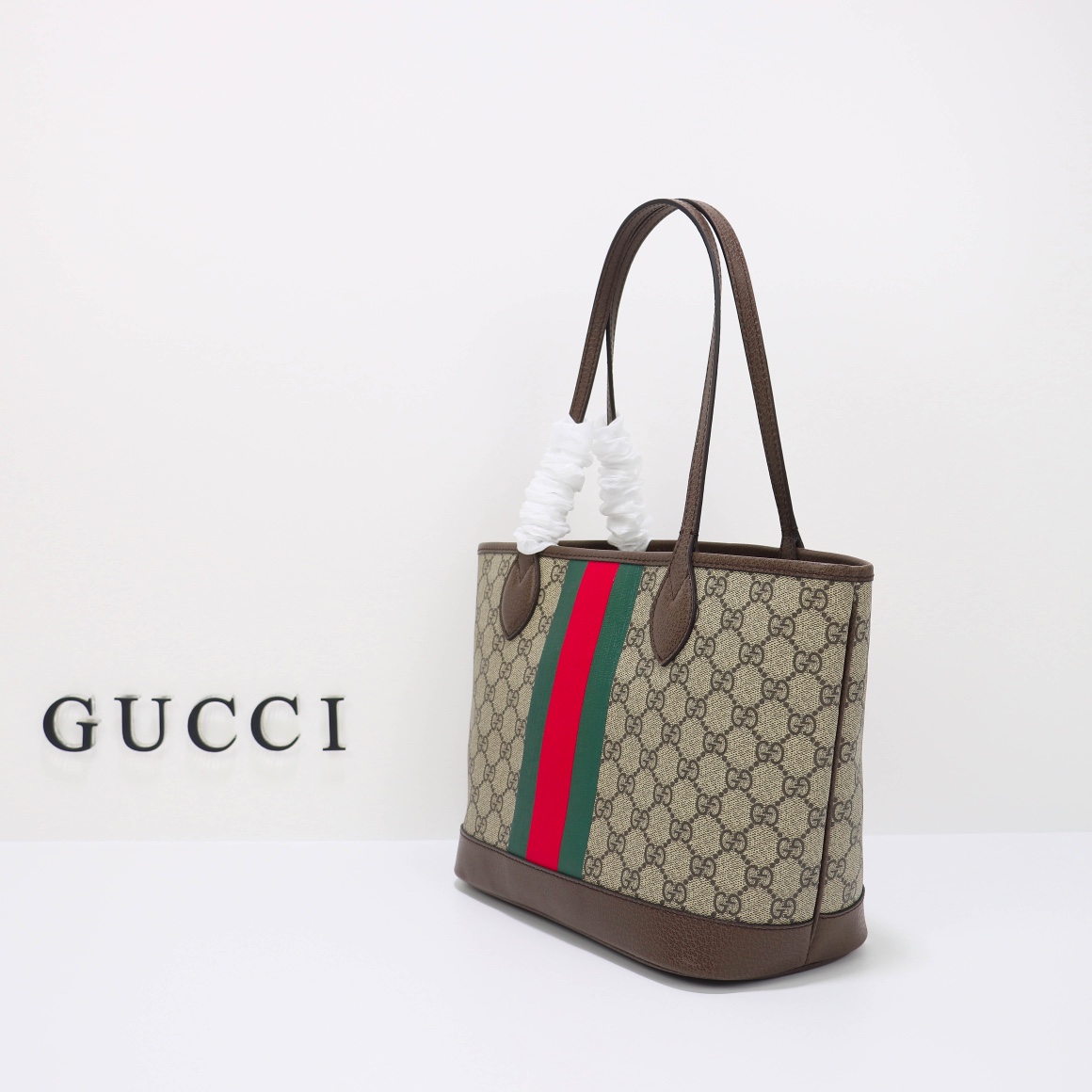 Gvc*1 ophidia small tote bag brown leather 726762 - 25 x 22 x 12cm