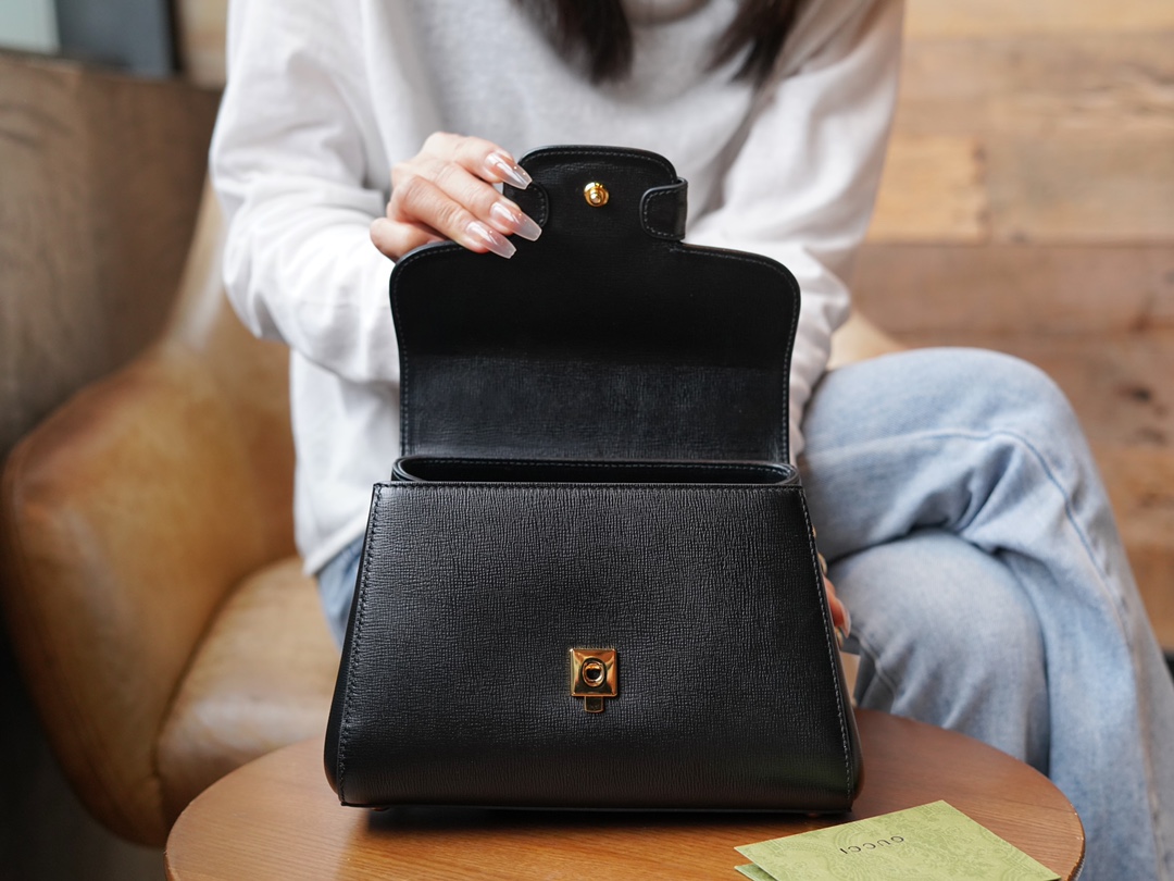 Gvc*1 horsebit 1955 small bag black703848 - 22x16x10.5cm