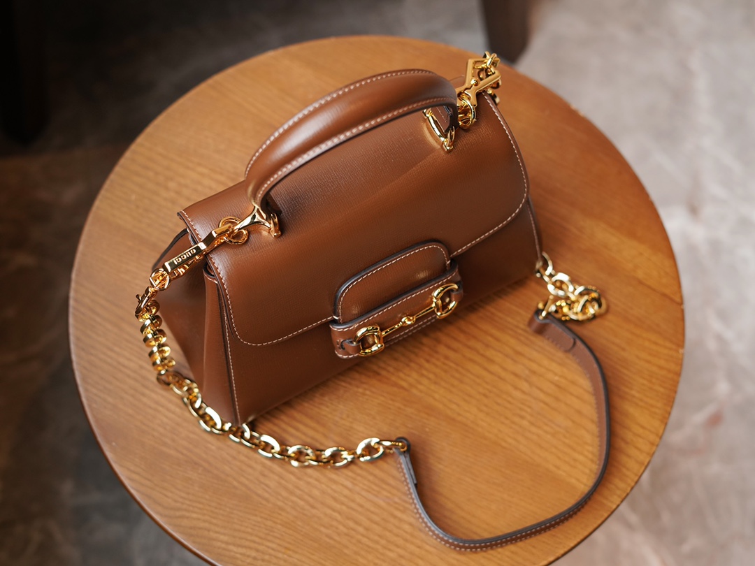 Gvc*1 horsebit 1955 small bag brown 703848 - 22x16x10.5cm