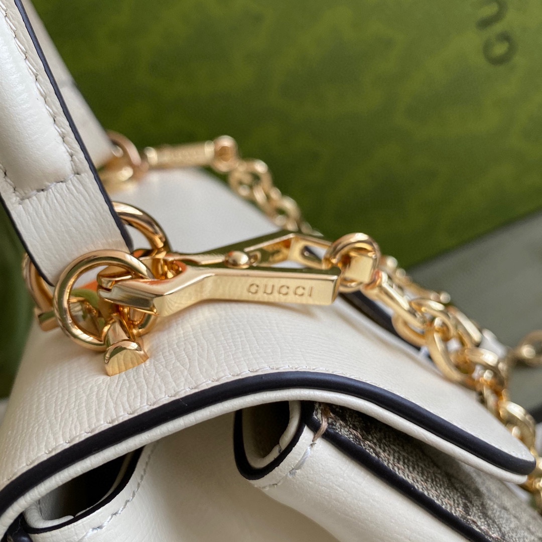 Gvc*1 horsebit 1955 small bag white grey 703848 - 22x16x10.5cm