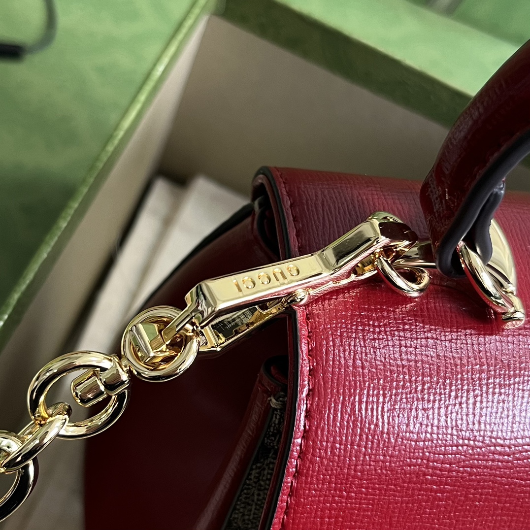 Gvc*1 horsebit 1955 small bag red grey 703848 - 22x16x10.5cm