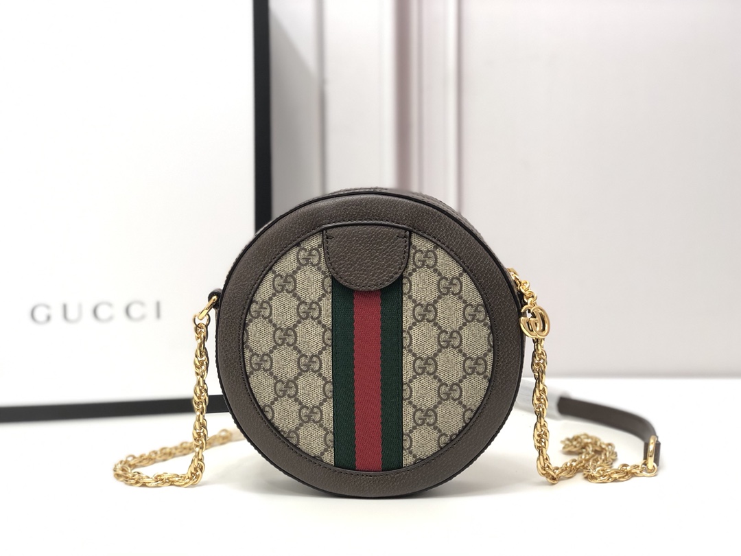 Gvc*1 ophidia mini gg round shoulder bag 550618    - 18x18x4.5cm