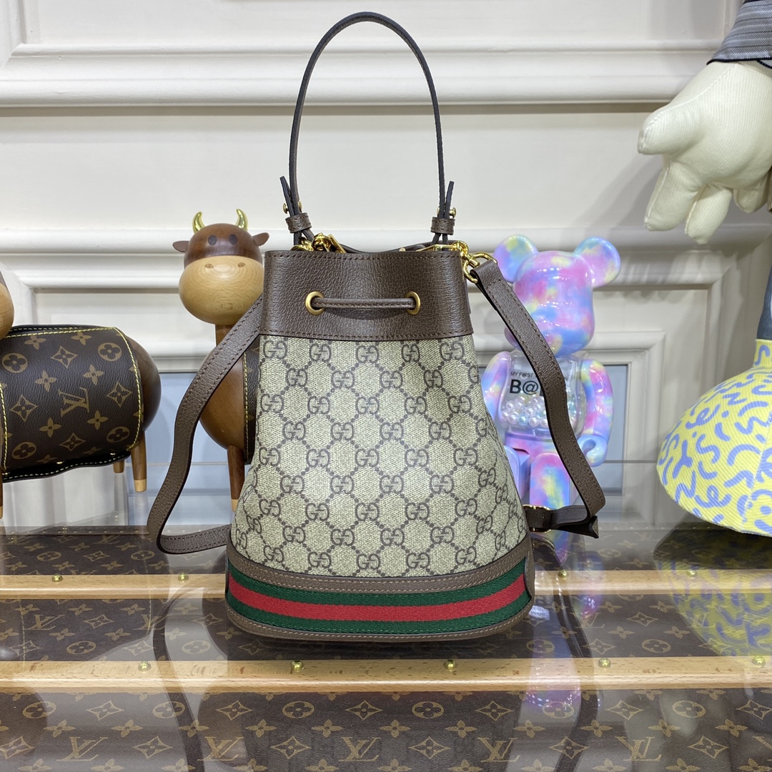 Gvc*1 ophidia medium tote bag brown leather 739730 - 38.5cm x 28.5cm x 15cm