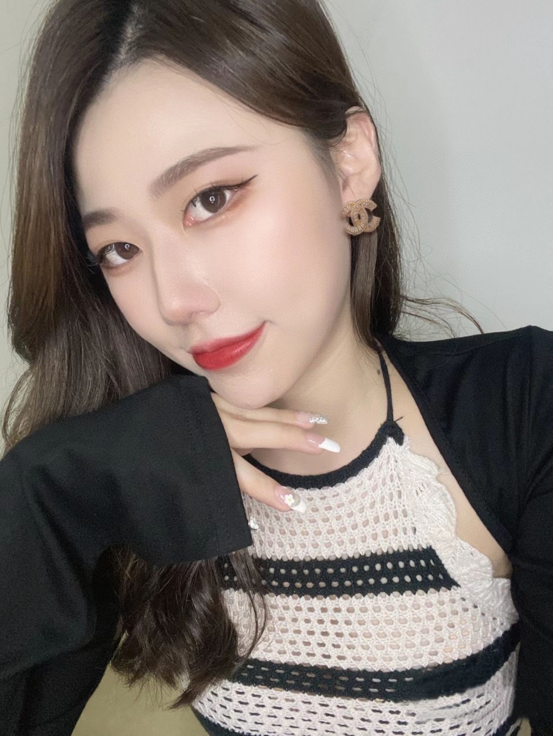 ch**el square D1am0nd earring 01